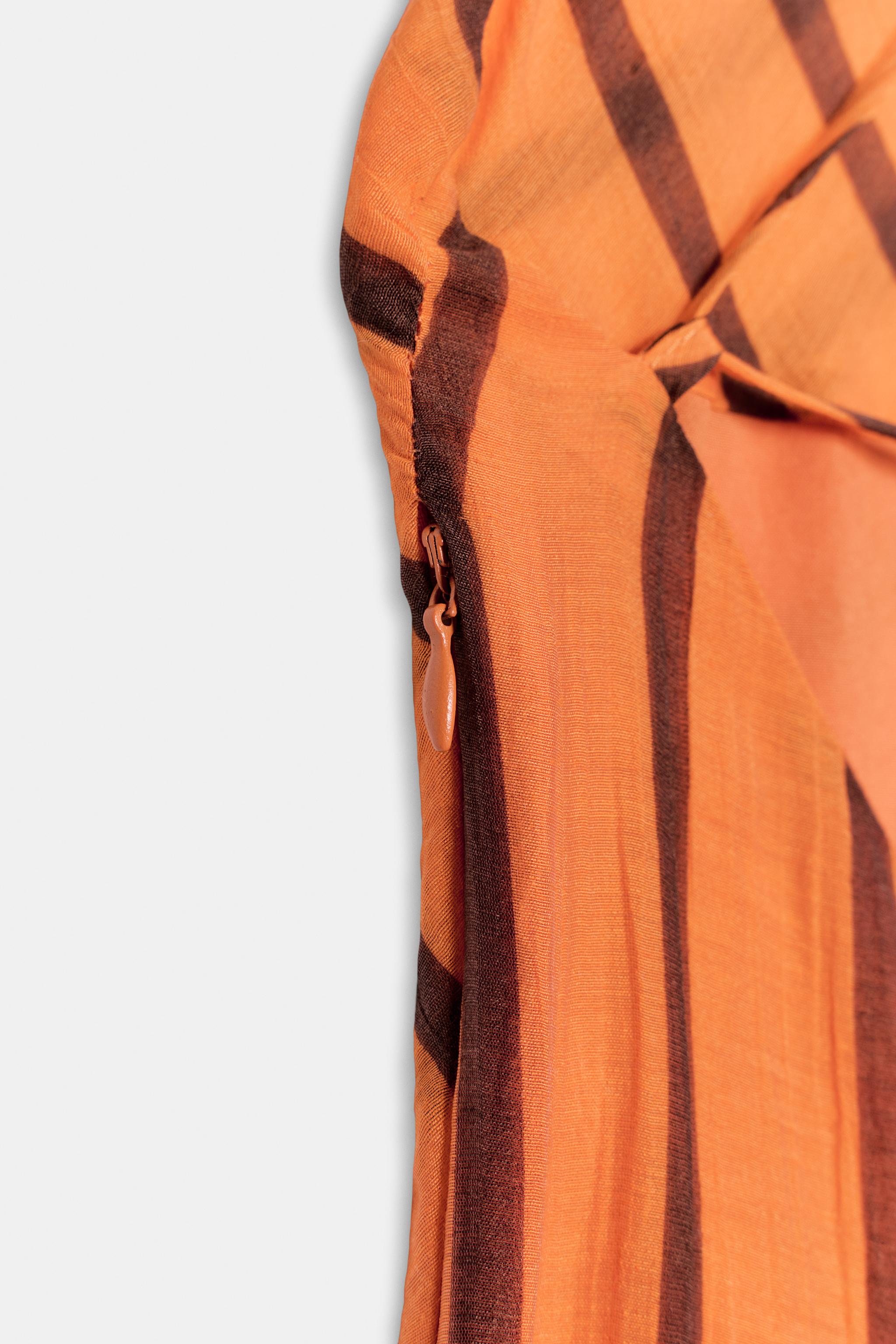 STRIPED STRAPPY MIDI DRESS
